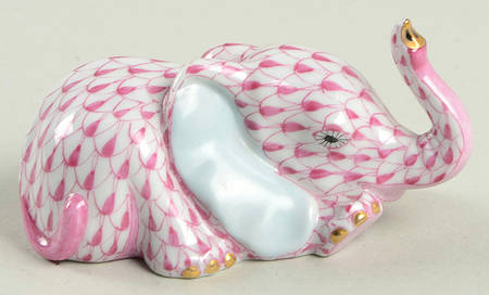 Elephants Lying Baby Elephant-Raspberry - No Box