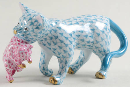 Cats Motherly Love-Turquoise/Raspberry - No Box