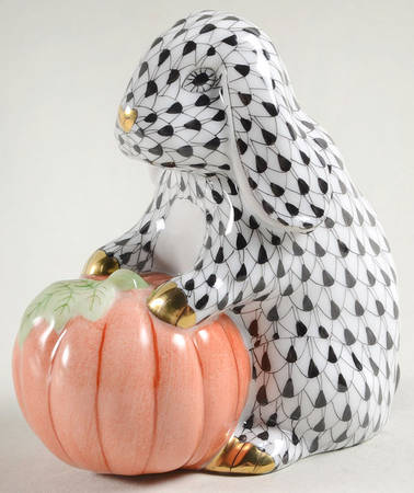 Rabbits-Bunnies (Holidays-Seasonal) Autumn Bunny-Black - No Box