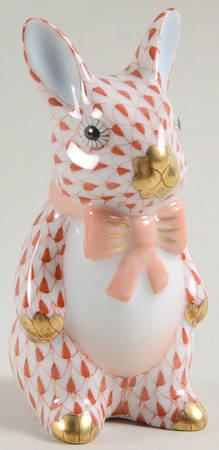 Rabbits & Bunnies (Single) Bunny With Bowtie-Rust - No Box