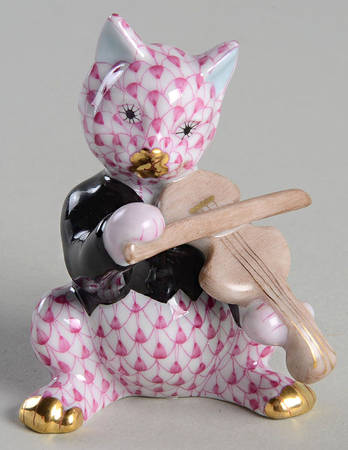 Cats Cat With Fiddle-Raspberry - No Box