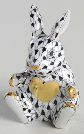 Rabbits-Bunnies (Holidays-Seasonal) Sweetheart Bunny-Black - No Box