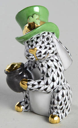 Rabbits-Bunnies (Holidays-Seasonal) Leprechaun Bunny-Black - No Box