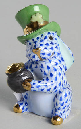 Rabbits-Bunnies (Holidays-Seasonal) Leprechaun Bunny-Sapphire - No Box