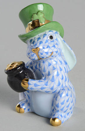 Rabbits-Bunnies (Holidays-Seasonal) Leprechaun Bunny-Blue - No Box