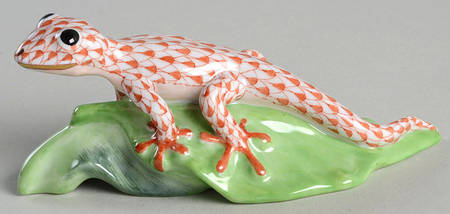 Reptiles-Snakes Gecko On Leaf-Rust - No Box