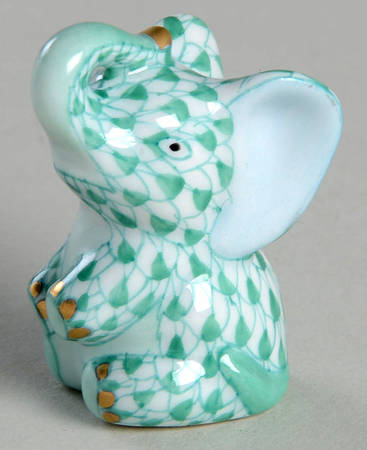 Elephants Miniature Baby Elephant-Green - No Box