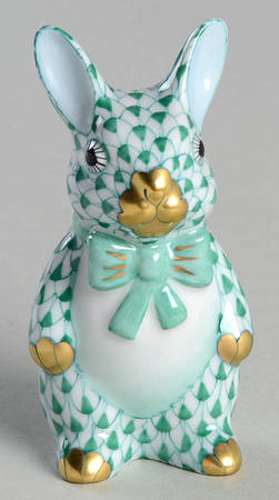 Rabbits & Bunnies (Single) Bunny With Bowtie-Green - No Box