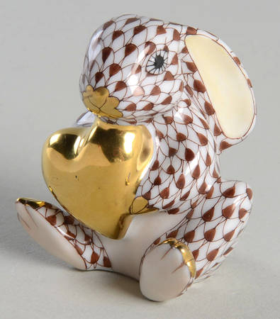 Rabbits-Bunnies (Holidays-Seasonal) Bunny With Heart-Chocolate - No Box