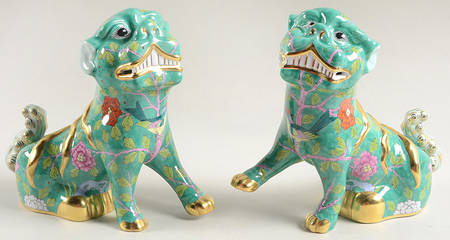 Asian Pair Of Foo Dogs-Macao - Boxed