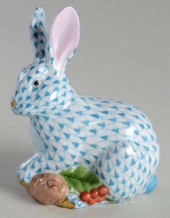 Rabbits-Bunnies (Holidays-Seasonal) Winter Bunny-Turquoise - No Box