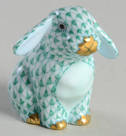Rabbits & Bunnies (Single) Sitting Lop Ear Bunny-Green - No Box