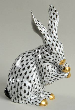 Rabbits & Bunnies (Single) Bunny Paws Up-Black/Black Tail - No Box