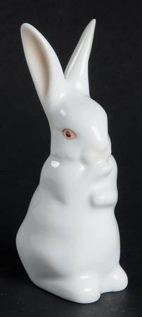 Rabbits & Bunnies (Single) Standing Bunny-Natural/White - No Box