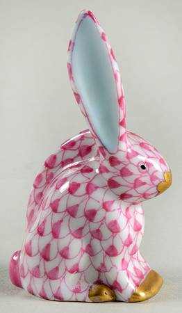 Rabbits & Bunnies (Single) Miniature Rabbit-One Ear Up/Raspberry - No Box