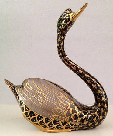 Waterfowl Swan-Black/Gold - No Box