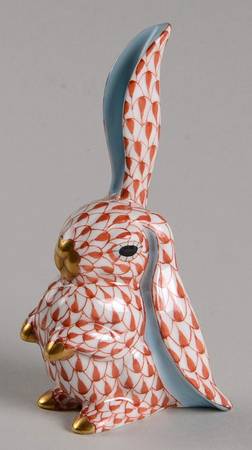 Rabbits & Bunnies (Single) Rabbit-One Ear Up/Rust - No Box
