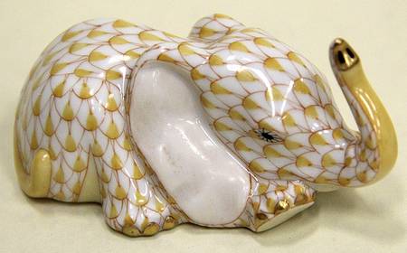 Elephants Lying Baby Elephant-Butterscotch - No Box