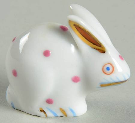 Rabbits & Bunnies (Single) Rabbit Sitting-Polka Dot/Pink - No Box