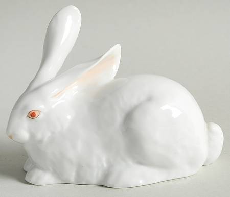 Rabbits & Bunnies (Single) Lying Rabbit-Natural/White - No Box