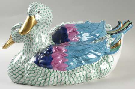 Ducks Pair Of Ducks-Green - No Box
