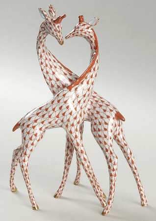 Wild Animals Pair Of Giraffes-Rust - No Box