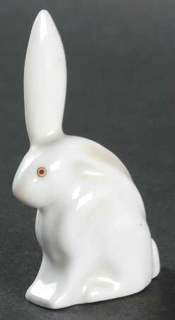 Rabbits & Bunnies (Single) Miniature Rabbit-One Ear Up/Natural - No Box