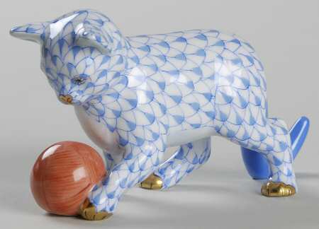 Cats Kitten With Yarn-Blue - No Box