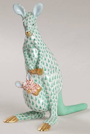 Wild Animals Kangaroo W/Baby-Green/Rust - No Box