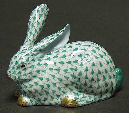 Rabbits & Bunnies (Single) Lying Rabbit-Green - No Box