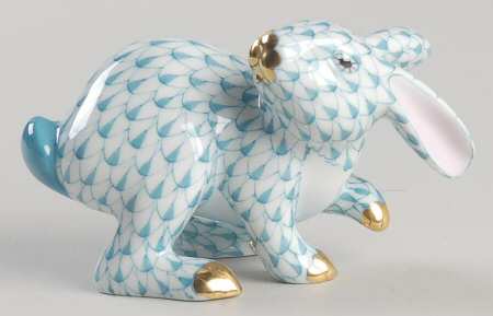 Rabbits & Bunnies (Single) Running Rabbit-Turquoise - No Box