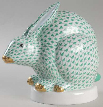 Rabbits & Bunnies (Single) Sitting Rabbit-Large/Green - No Box