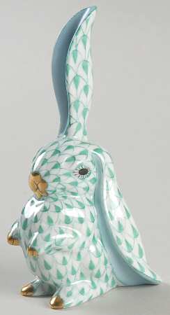 Rabbits & Bunnies (Single) Rabbit-One Ear Up/Green - No Box
