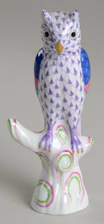 Birds of Prey Owl On Branch-Lilac - No Box
