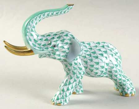 Elephants Elephant With Tusks-Green - No Box