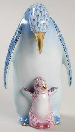 Waterfowl Penguin & Baby-Blue/Raspberry - No Box