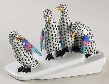 Waterfowl Penguins On Ice-Black/Black Feet - No Box