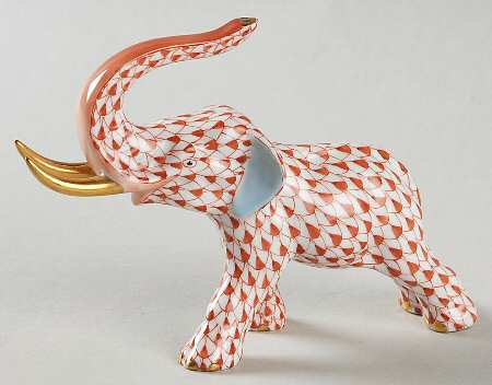 Elephants Elephant With Tusks-Rust - No Box