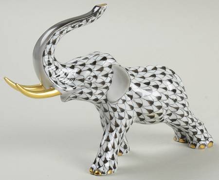 Elephants Elephant W/ Tusks -Black - No Box