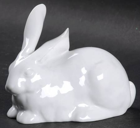 Rabbits & Bunnies (Single) Lying Rabbit-White/Undecorated - No Box
