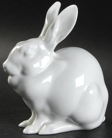 Rabbits & Bunnies (Single) Bunny Sitting-White/Undecorated - No Box