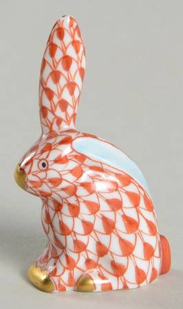 Rabbits & Bunnies (Single) Miniature Rabbit-One Ear Up/Rust - No Box