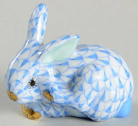 Rabbits & Bunnies (Single) Miniature Rabbit Lying-Blue - No Box