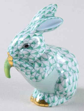 Rabbits & Bunnies (Single) Bunny Eating-Green - No Box