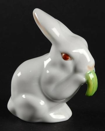 Rabbits & Bunnies (Single) Bunny Eating-Natural/White - No Box