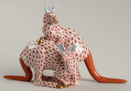 Wild Animals Pair Of Kangaroos-Rust - No Box