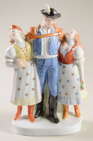 Traditional Hungarian People Man With 2 Women - No Box