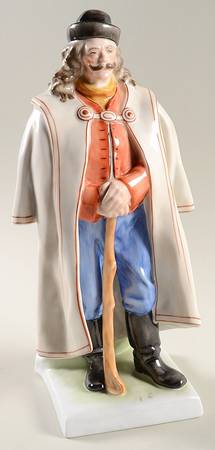 Traditional Hungarian People Man Standing With Stick - No Box