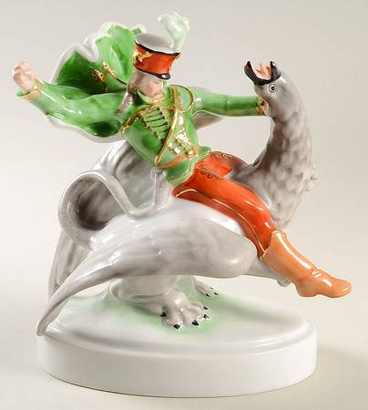Traditional Hungarian People Soldier Riding Dragon - No Box