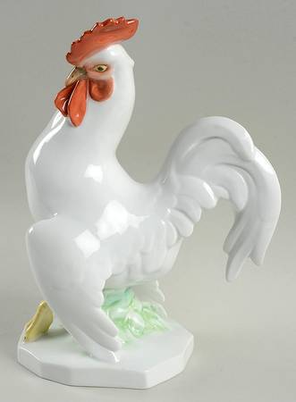 Roosters Large Cocky Rooster-Natural/White - No Box